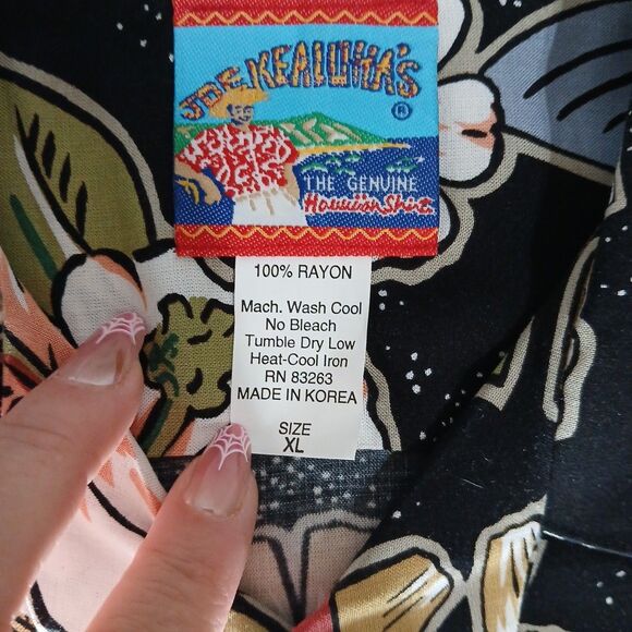 Joe Kealoha Original Men's Short Sleeve Hawaiian Rayon Shirt XL Tiki Cocktails - Picture 3 of 6